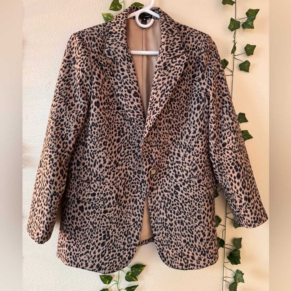 AQUA | Leopard Print Women's Blazer